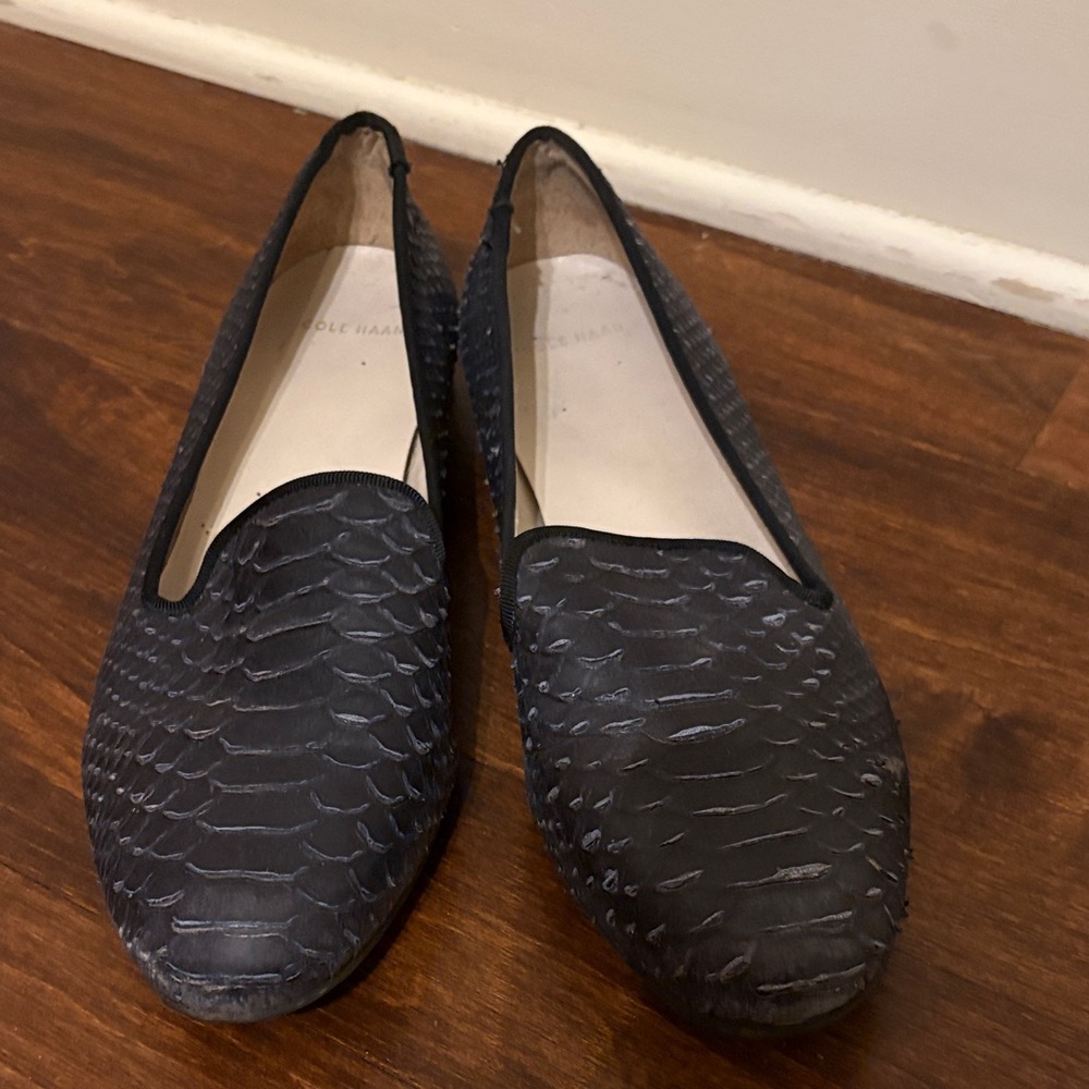 Cole Haan Women's Black Textured Flats